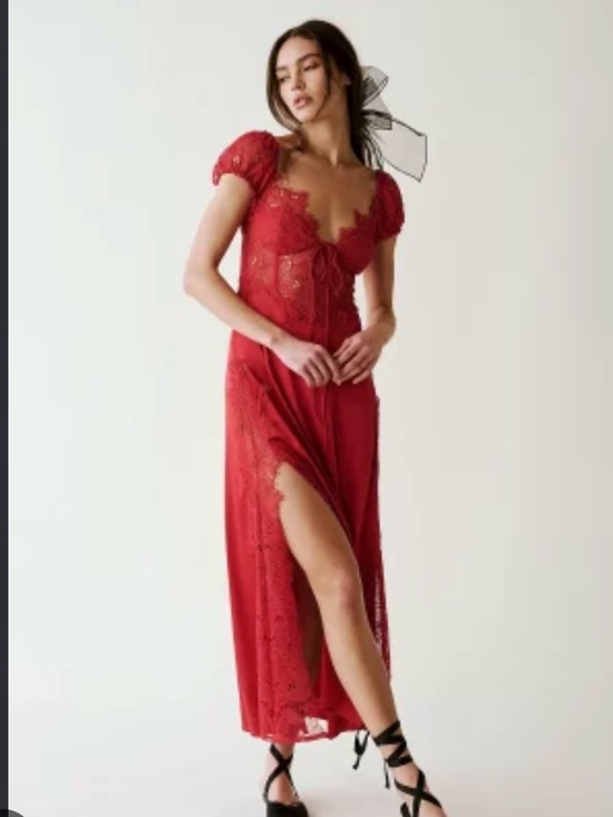 For Love And Lemons Dresses & Skirts - For Love & Lemons Casey Midi Dress RED